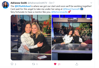Adrienne Smith and Nicole Sommavilla on news set
